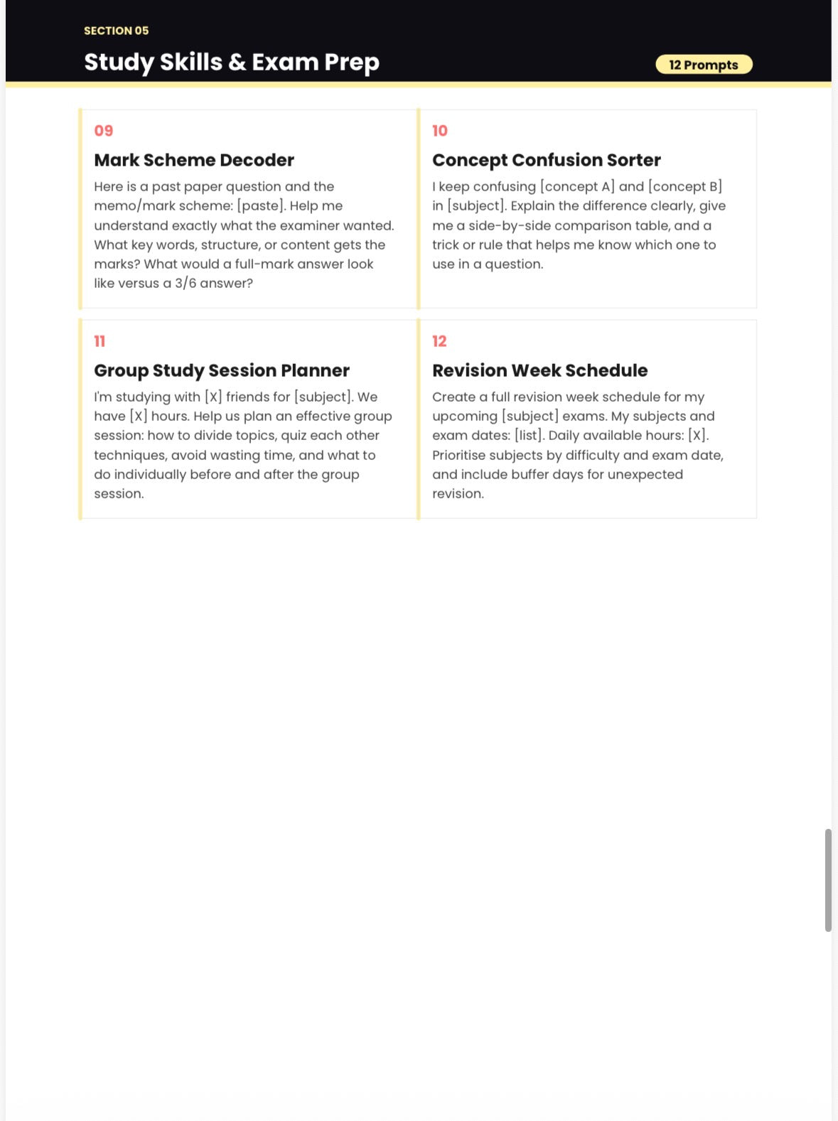 Student Survival Prompt Playbook